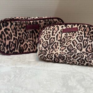 Modella Leopard Print Cosmetic Bag 2 Pc. Set
